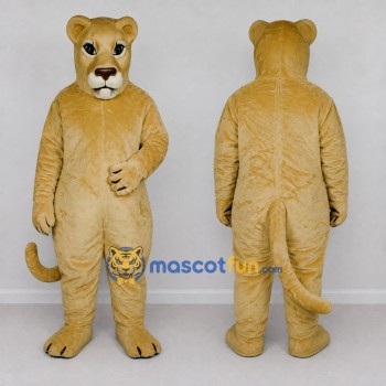 Custom Golden Brown and White Big Cat Mascot Costume Adult Full Body Suit for Wildlife Events