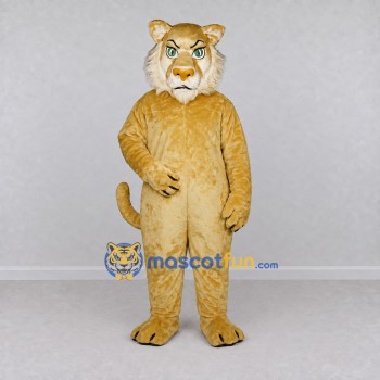 Custom Tan and White Wild Cat Mascot Costume Adult Full Body Suit for Wildlife Events