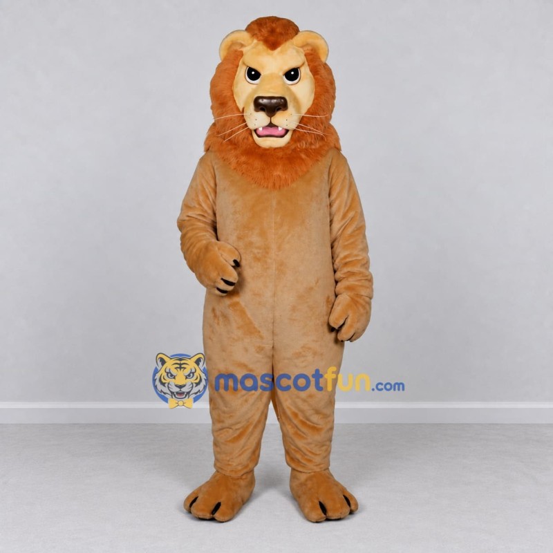 Custom Tan and Orange Lion Mascot Costume Adult Full Body Suit for Wildlife Events