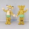 Custom Yellow and Black Spotted Cat in Shorts Mascot Costume Adult Full Body Suit for School Events Custom Yellow and Black Spotted Cat in Shorts Mascot Costume Adult Full Body Suit for School Events