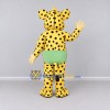Custom Yellow and Black Spotted Cat in Shorts Mascot Costume Adult Full Body Suit for School Events Custom Yellow and Black Spotted Cat in Shorts Mascot Costume Adult Full Body Suit for School Events
