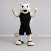 Custom White and Black Cat in Sportswear Mascot Costume Adult Full Body Suit for Sports Events Custom White and Black Cat in Sportswear Mascot Costume Adult Full Body Suit for Sports Events