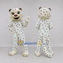 Custom White and Black Spotted Cat Mascot Costume Adult Full Body Suit for Wildlife Events