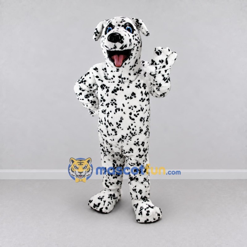 Custom White and Black Dalmatian Dog Mascot Costume Adult Full Body Suit for Pet Events Custom White and Black Dalmatian Dog Mascot Costume Adult Full Body Suit for Pet Events