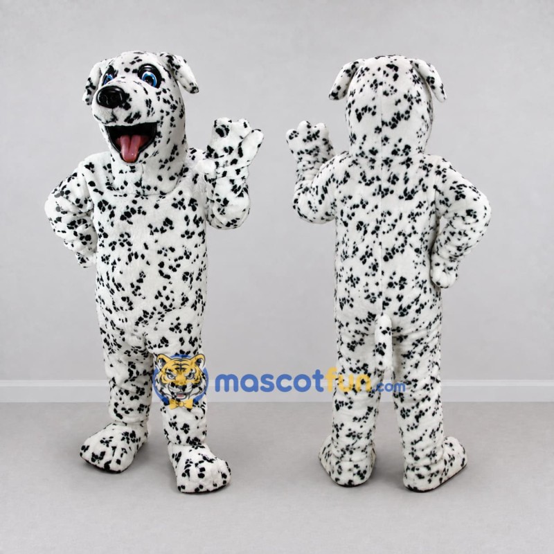 Custom White and Black Dalmatian Dog Mascot Costume Adult Full Body Suit for Pet Events Custom White and Black Dalmatian Dog Mascot Costume Adult Full Body Suit for Pet Events