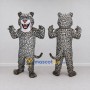 Custom Gray Black and White Leopard Mascot Costume Adult Full Body Suit for Wildlife Events