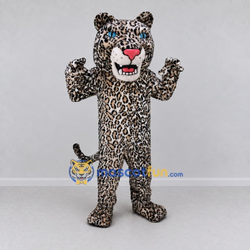 Custom Brown Black and White Leopard Mascot Costume Adult Full Body Suit for Wildlife Events Custom Brown Black and White Leopard Mascot Costume Adult Full Body Suit for Wildlife Events