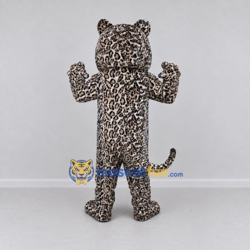 Custom Brown Black and White Leopard Mascot Costume Adult Full Body Suit for Wildlife Events Custom Brown Black and White Leopard Mascot Costume Adult Full Body Suit for Wildlife Events