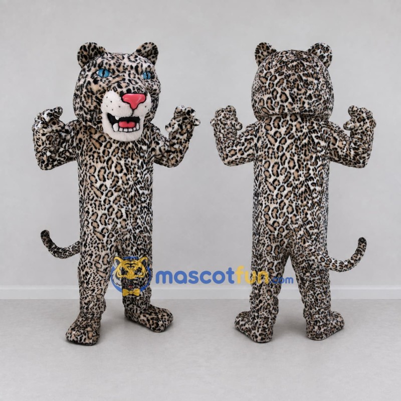 Custom Brown Black and White Leopard Mascot Costume Adult Full Body Suit for Wildlife Events Custom Brown Black and White Leopard Mascot Costume Adult Full Body Suit for Wildlife Events