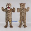 Custom Tan and Black Roaring Leopard Mascot Costume Adult Full Body Suit for Wildlife Events Custom Tan and Black Roaring Leopard Mascot Costume Adult Full Body Suit for Wildlife Events