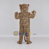Custom Tan and Black Roaring Leopard Mascot Costume Adult Full Body Suit for Wildlife Events Custom Tan and Black Roaring Leopard Mascot Costume Adult Full Body Suit for Wildlife Events