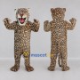 Custom Tan and Black Roaring Leopard Mascot Costume Adult Full Body Suit for Wildlife Events