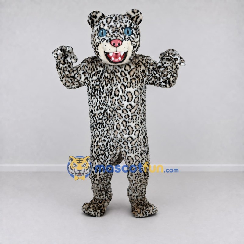 Custom Gray Black and White Snow Leopard Mascot Costume Adult Full Body Suit for Wildlife Events Custom Gray Black and White Snow Leopard Mascot Costume Adult Full Body Suit for Wildlife Events