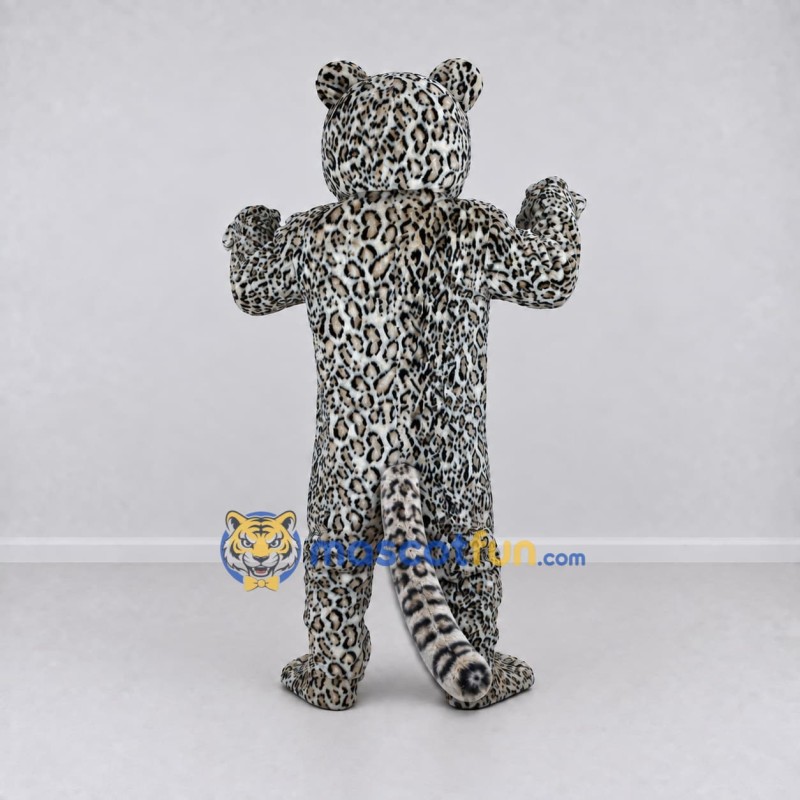 Custom Gray Black and White Snow Leopard Mascot Costume Adult Full Body Suit for Wildlife Events Custom Gray Black and White Snow Leopard Mascot Costume Adult Full Body Suit for Wildlife Events