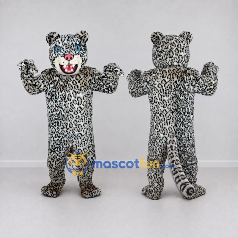 Custom Gray Black and White Snow Leopard Mascot Costume Adult Full Body Suit for Wildlife Events Custom Gray Black and White Snow Leopard Mascot Costume Adult Full Body Suit for Wildlife Events