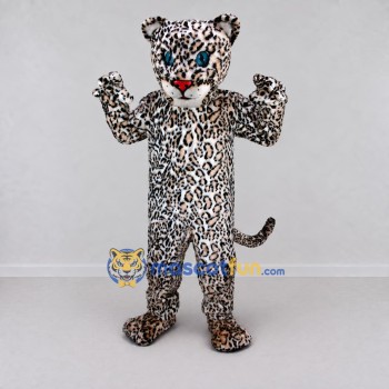 Custom Brown Black and White Leopard Mascot Costume Adult Full Body Suit for Wildlife Events Custom Brown Black and White Leopard Mascot Costume Adult Full Body Suit for Wildlife Events