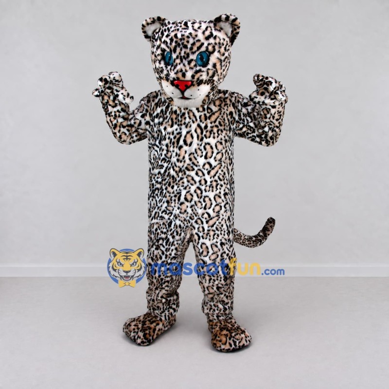 Custom Brown Black and White Leopard Mascot Costume Adult Full Body Suit for Wildlife Events Custom Brown Black and White Leopard Mascot Costume Adult Full Body Suit for Wildlife Events