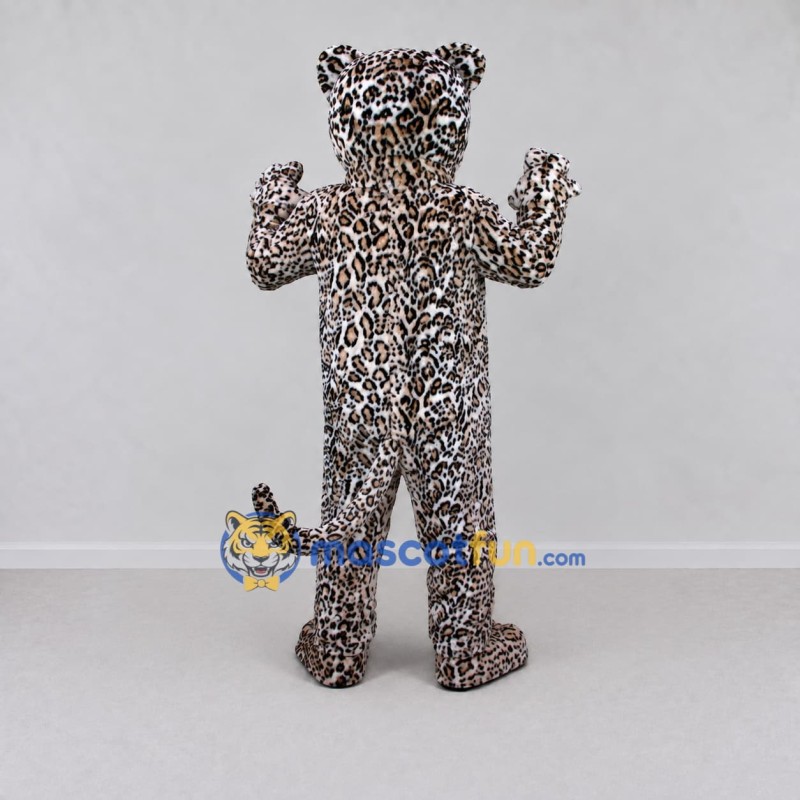 Custom Brown Black and White Leopard Mascot Costume Adult Full Body Suit for Wildlife Events Custom Brown Black and White Leopard Mascot Costume Adult Full Body Suit for Wildlife Events