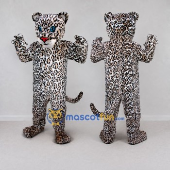 Custom Brown Black and White Leopard Mascot Costume Adult Full Body Suit for Wildlife Events