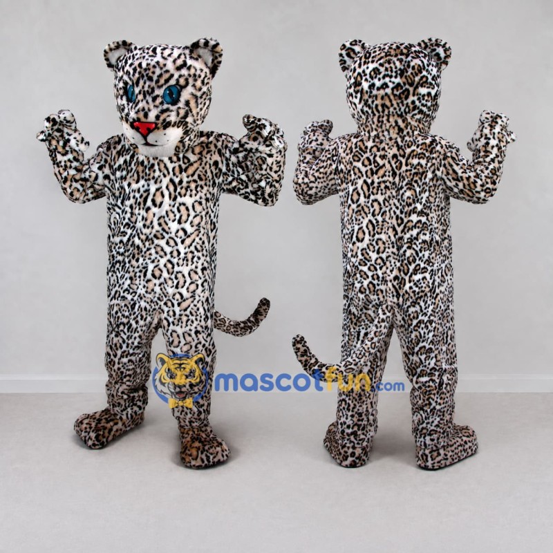 Custom Brown Black and White Leopard Mascot Costume Adult Full Body Suit for Wildlife Events Custom Brown Black and White Leopard Mascot Costume Adult Full Body Suit for Wildlife Events