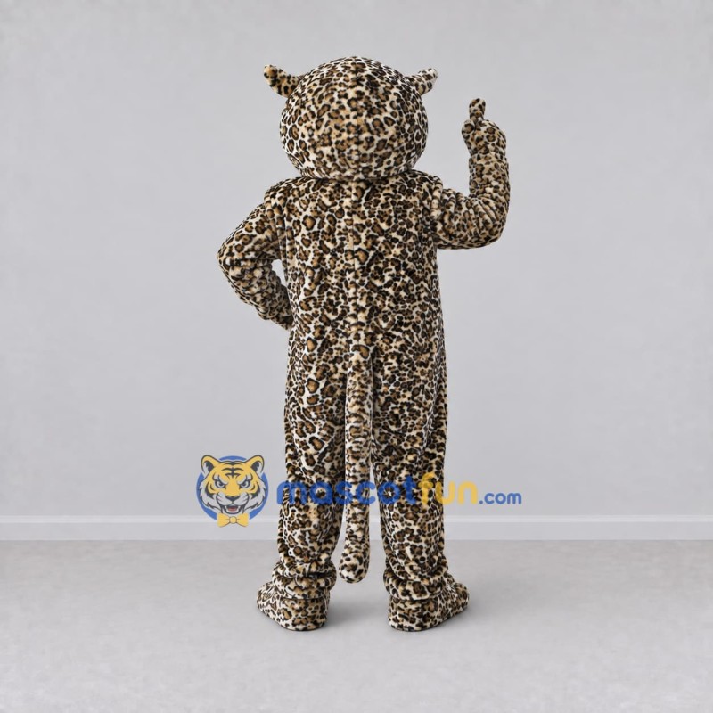 Custom Brown and Black Leopard Mascot Costume Adult Full Body Suit for Wildlife Events Custom Brown and Black Leopard Mascot Costume Adult Full Body Suit for Wildlife Events