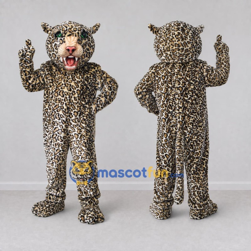 Custom Brown and Black Leopard Mascot Costume Adult Full Body Suit for Wildlife Events Custom Brown and Black Leopard Mascot Costume Adult Full Body Suit for Wildlife Events