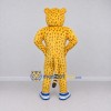Custom Yellow and Black Spotted Cat in Sneakers Mascot Costume Adult Full Body Suit for Sports Events Custom Yellow and Black Spotted Cat in Sneakers Mascot Costume Adult Full Body Suit for Sports Events
