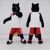 Custom Black Red and White Panther in Sportswear Mascot Costume Adult Full Body Suit for Sports Events Custom Black Red and White Panther in Sportswear Mascot Costume Adult Full Body Suit for Sports Events