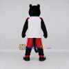 Custom Black Red and White Panther in Sportswear Mascot Costume Adult Full Body Suit for Sports Events Custom Black Red and White Panther in Sportswear Mascot Costume Adult Full Body Suit for Sports Events