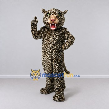 Custom Brown and Black Leopard Mascot Costume Adult Full Body Suit for Wildlife Events Custom Brown and Black Leopard Mascot Costume Adult Full Body Suit for Wildlife Events