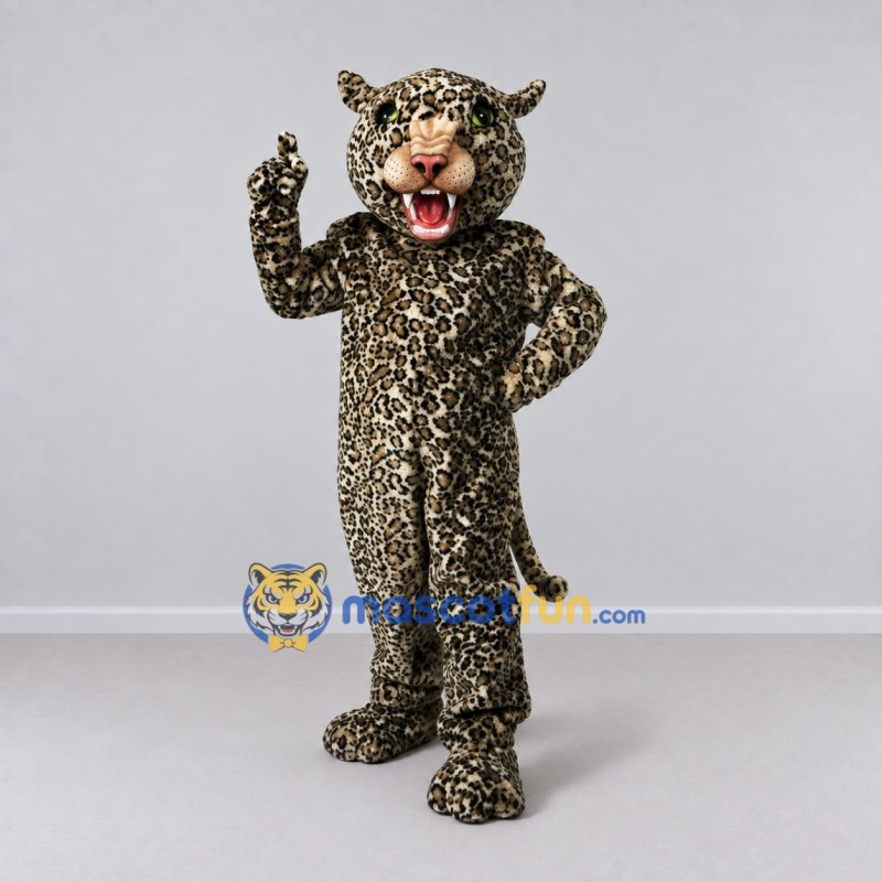 Custom Brown and Black Leopard Mascot Costume Adult Full Body Suit for Wildlife Events
