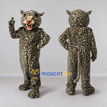 Custom Brown and Black Leopard Mascot Costume Adult Full Body Suit for Wildlife Events
