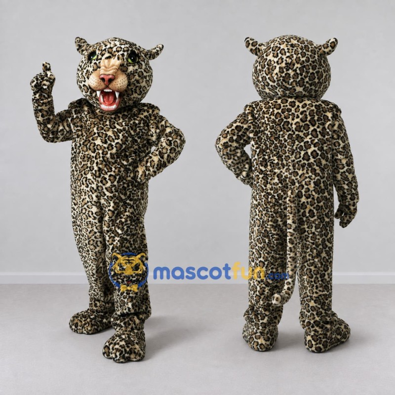 Custom Brown and Black Leopard Mascot Costume Adult Full Body Suit for Wildlife Events
