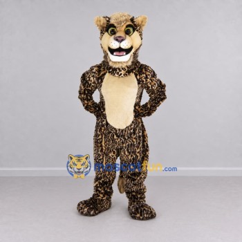 Custom Brown Black and Tan Spotted Cat Mascot Costume Adult Full Body Suit for Wildlife Events