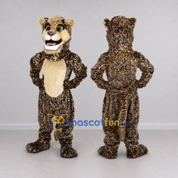 Custom Brown Black and Tan Spotted Cat Mascot Costume Adult Full Body Suit for Wildlife Events
