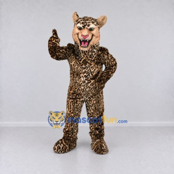 Custom Tan and Black Leopard Mascot Costume Adult Full Body Suit for Wildlife Events