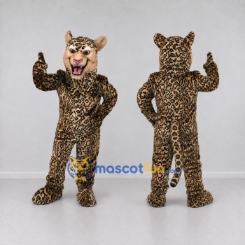 Custom Tan and Black Leopard Mascot Costume Adult Full Body Suit for Wildlife Events