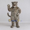 Custom Gray Black and White Leopard Mascot Costume Adult Full Body Suit for Wildlife Events