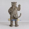Custom Gray Black and White Leopard Mascot Costume Adult Full Body Suit for Wildlife Events