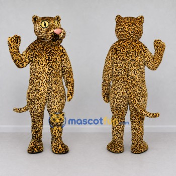 Custom Yellow and Black Leopard Mascot Costume Adult Full Body Suit for Wildlife Events