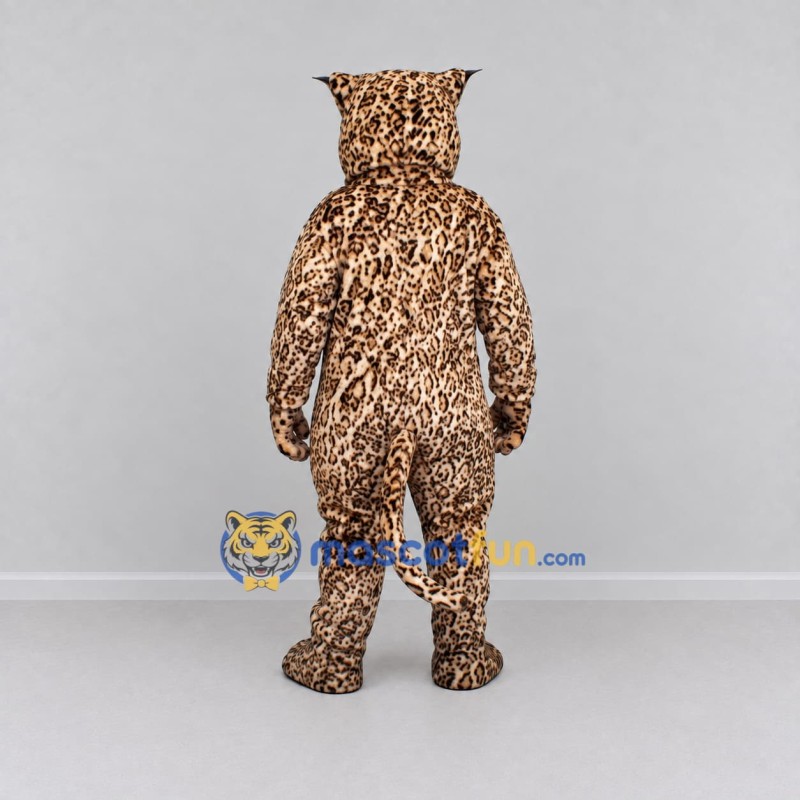 Custom Tan and Black Spotted Wild Cat Mascot Costume Adult Full Body Suit for Wildlife Events Custom Tan and Black Spotted Wild Cat Mascot Costume Adult Full Body Suit for Wildlife Events