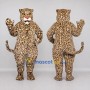 Custom Tan and Black Leopard Mascot Costume Adult Full Body Suit for Wildlife Events