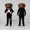 Custom Brown and Black Cobra in Tuxedo Mascot Costume Adult Full Body Suit for Themed Parties Custom Brown and Black Cobra in Tuxedo Mascot Costume Adult Full Body Suit for Themed Parties