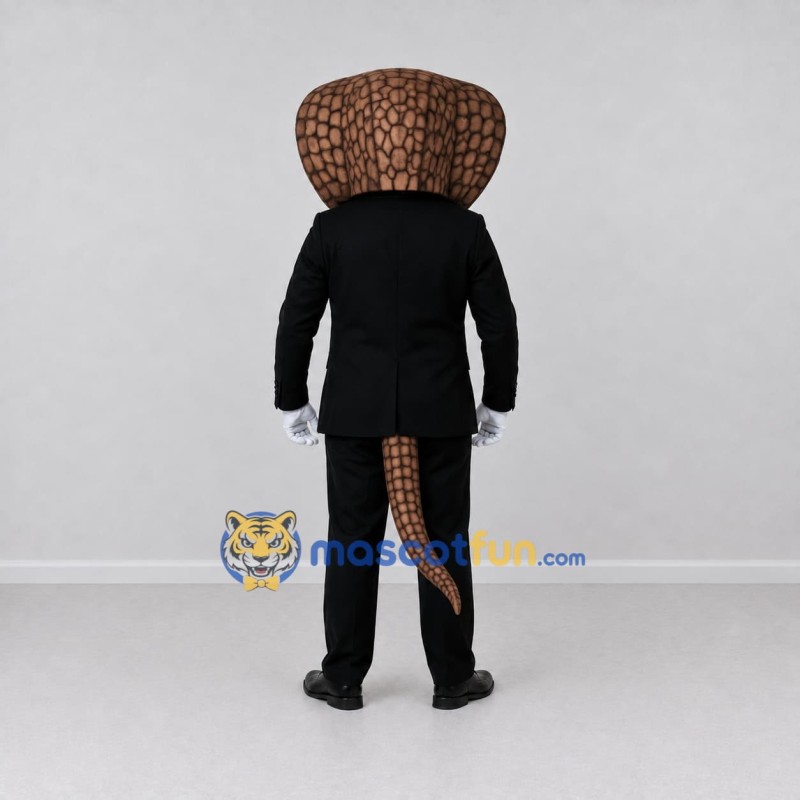 Custom Brown and Black Cobra in Tuxedo Mascot Costume Adult Full Body Suit for Themed Parties Custom Brown and Black Cobra in Tuxedo Mascot Costume Adult Full Body Suit for Themed Parties
