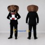 Custom Brown and Black Cobra in Tuxedo Mascot Costume Adult Full Body Suit for Themed Parties