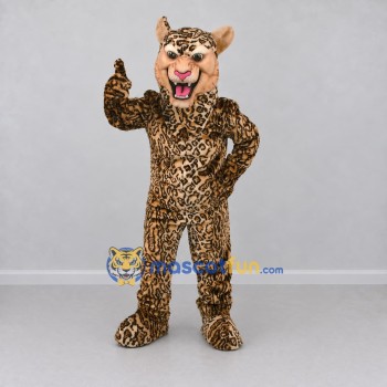 Custom Tan and Black Leopard Mascot Costume Adult Full Body Suit for Wildlife Events