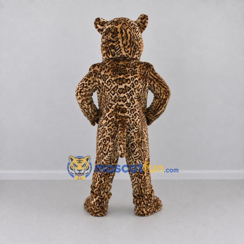 Custom Tan and Black Leopard Mascot Costume Adult Full Body Suit for Wildlife Events Custom Tan and Black Leopard Mascot Costume Adult Full Body Suit for Wildlife Events