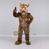 Custom Tan and Black Leopard Mascot Costume Adult Full Body Suit for Wildlife Events Custom Tan and Black Leopard Mascot Costume Adult Full Body Suit for Wildlife Events