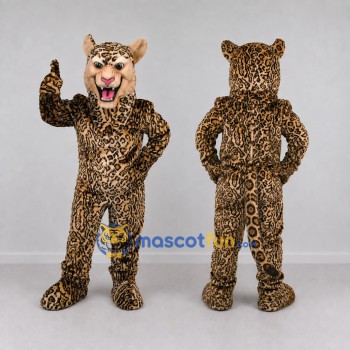 Custom Tan and Black Leopard Mascot Costume Adult Full Body Suit for Wildlife Events
