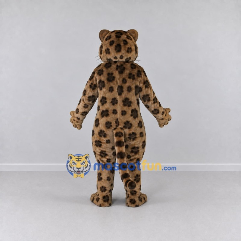 Custom Tan and Black Spotted Big Cat Mascot Costume Adult Full Body Suit for Wildlife Events